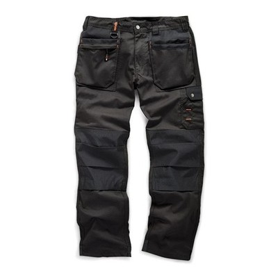 Scruffs Arbeitshose 36R Worker Plus Trade strapazierfähige Holstertaschen SCHWARZ