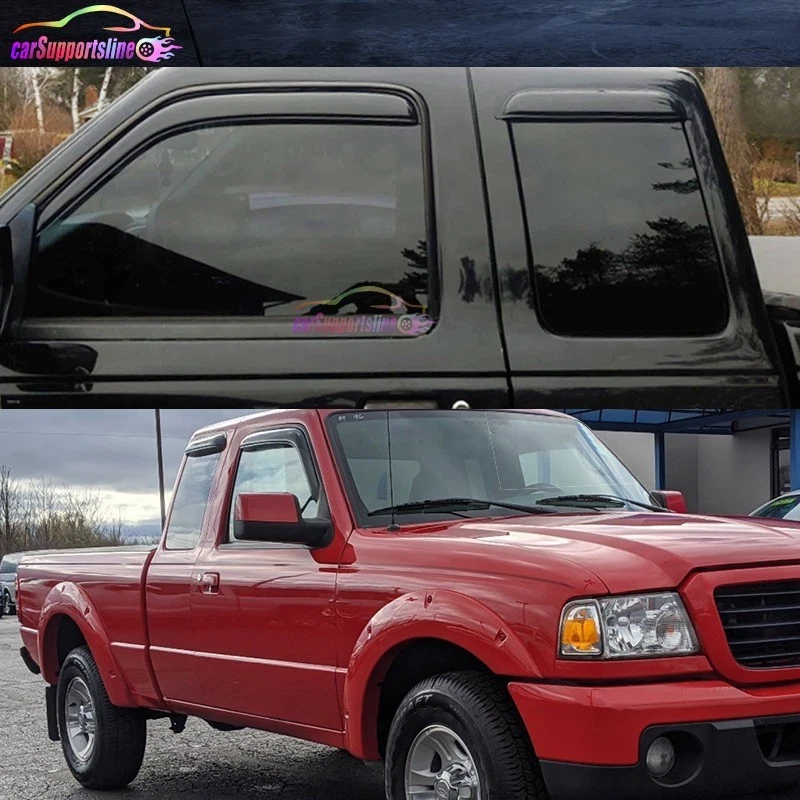 Visera de ventana en canal para Ford Ranger 99-11 protector de acrílico humo pantalla con deporte Foto 2 de 4