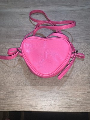 Jeffree Star Cosmetics Pink Heart Bag Purse Crossbody Makeup Box Exclusive Used