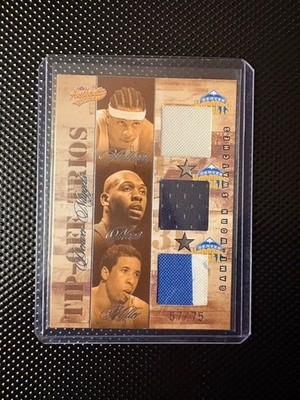 2004 Fleer Authentix - Tip-Off Trios Jerseys Carmelo Anthony, Andre Miller, Nene