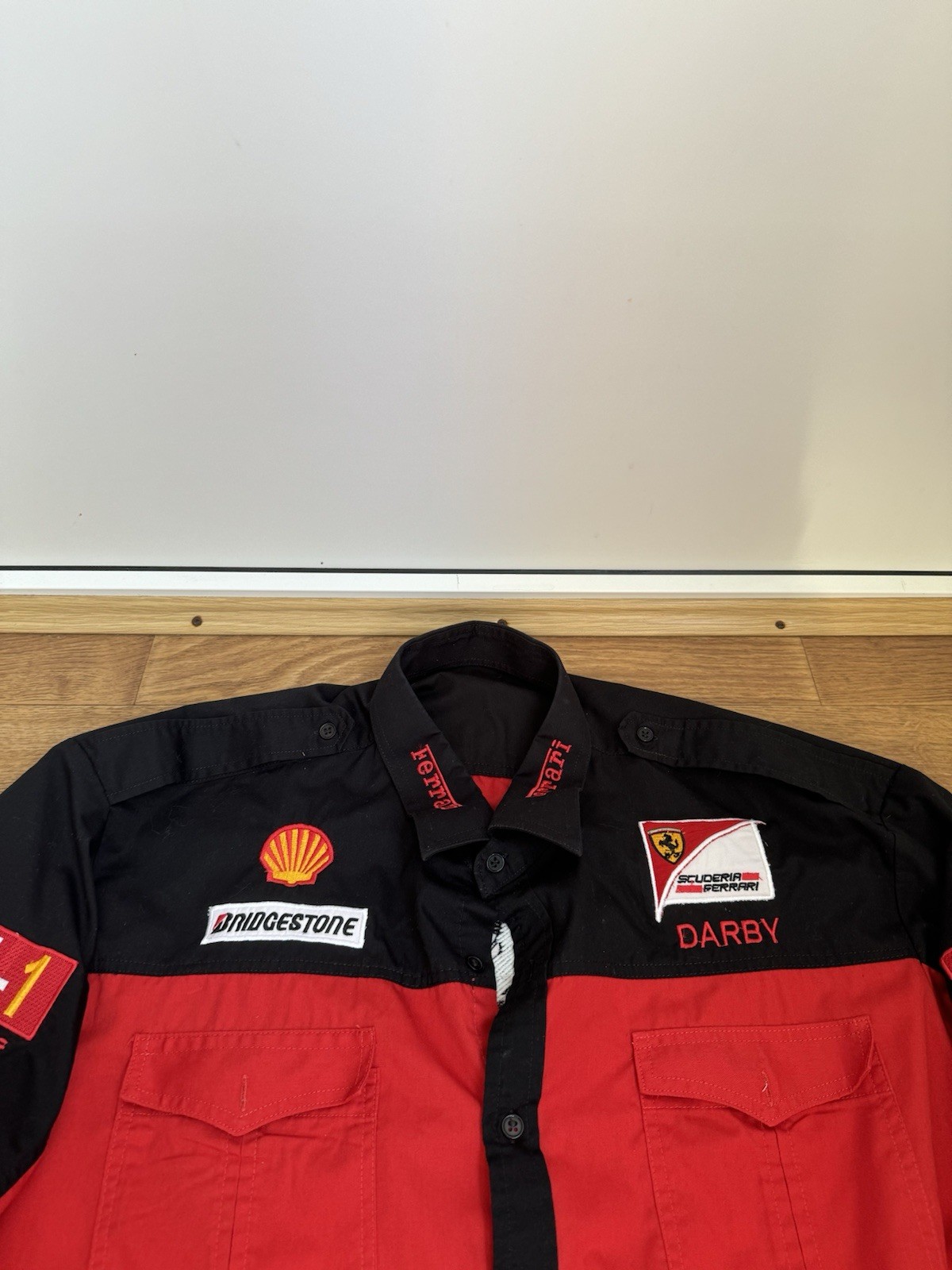 Rare Vtg  Ferrari Marlboro Michael Schumacher Button Shirt XL BLOCK CORE image 2