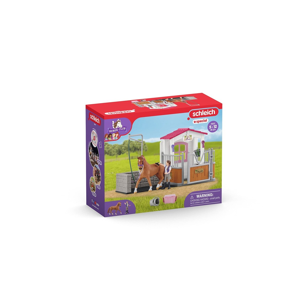 Set écurie Schleich Horse Club Hannah & Cayenne - 42710 - Figurines Cheval Avec Accessoires - Neuf