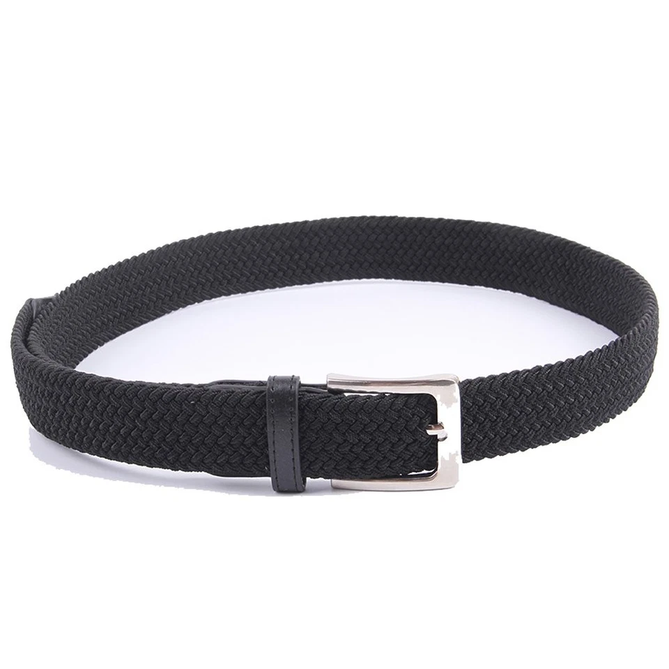 Canvas Elastic Stretch Multicolored Braided Belt 2041-Black-Lt - Image 3 of 4