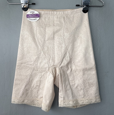 Vintage Underscore Shapewear Shorts Size Medium Lace Trim Firm Control Slimming