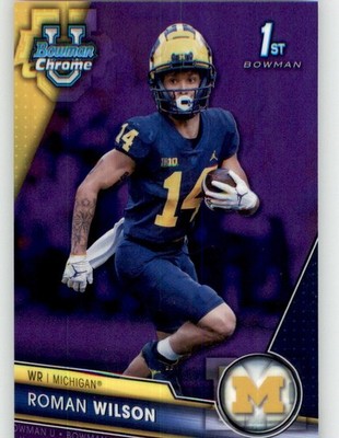 2023 Bowman Chrome University Purple Refractors Roman Wilson 1st RC #169 /399
