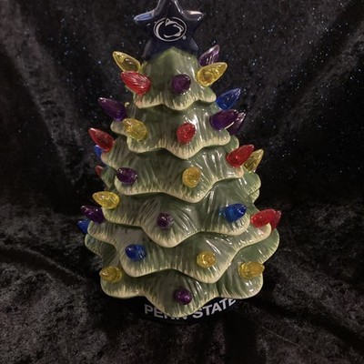 Penn State PSU FOCO Team Ceramic Christmas Tree Figurine New in Box - 8  Tall