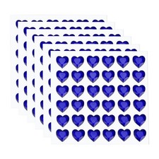 216 Pcs Heart Rhinestone 10mm Self Adhesive Gems Stickers, Dark Blue