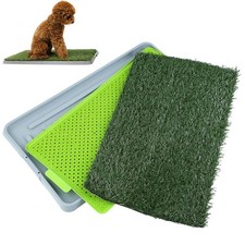 Large Dog Loo Tray 68cm - Realistic Fake Grass Pad with Removable Waste Collecti