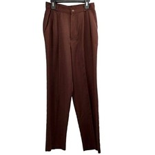 Vintage Fundamental Things Pleated Pants Women's 4 Petite Brown High Rise Used