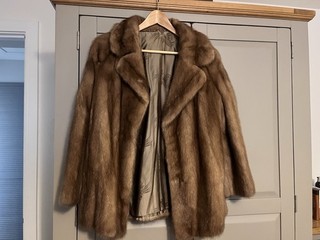 1980s Vintage Mink Fur Coat Size Small 8 10