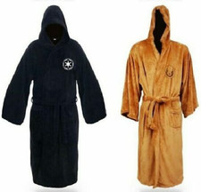 TV Wars Brown Jedi/Black Sith Jedi Fleece Bathrobe Cosplay Costume Cape Cloak