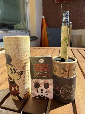 Retro 51 Mickey Mouse Ball Point Stift im Original Etui, Sammlerstück, Neu