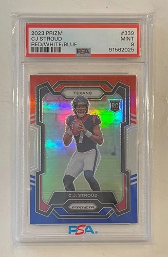 2023 Panini Prizm #339 CJ Stroud Red/White/Blue Prizm PSA 9 MINT
