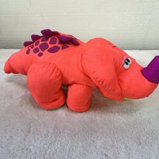 Vintage 1992 Puffalump Roaring TRICERATOPS DINOSAUR Fisher Price 16  WORKS EUC