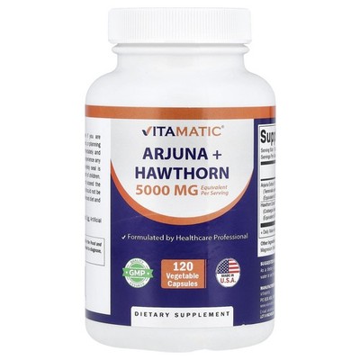 Arjuna + Hawthorn, 120 Vegetable Capsules