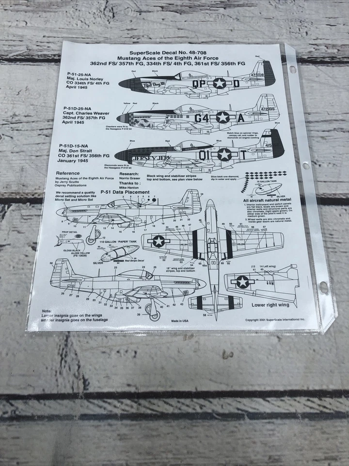 Superescala 1/48 48-708 Mustang Ases del 8º AF (334, 356, 357,4,361) Foto 2 de 4