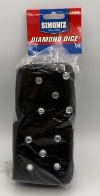 #ad Simoniz Diamond Dice 1 Pair Black Automobile Accessory Novelty 3in $19.96