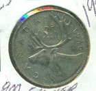 1944 CANADIAN SILVER 25c