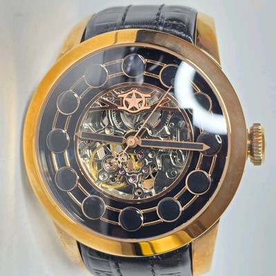 Watchstar Zen Master Automatic Watch Rose Gold Black 47mm