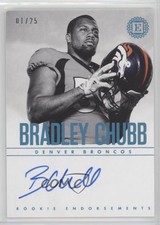 2018 Panini Encased Rookie Endorsements Sapphire 1/25 Bradley Chubb Auto 1x9
