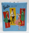 Vintage Barbie Doll Blue Carrying Case W/ Handle & Original Drawer 1961 Mattel