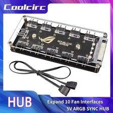 Coolcirc ARGB Splitter Hub 1 to 10 Port 5V 3-Pin AURA LED Fan Cable