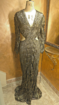 Del Core Couture Designer Evening Gown Silk UK16/ EU44 made in Italy RRP£5000.00
