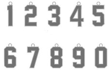 Jersey Number Style Necklace Charm Pendant Silver Football Baseball Soccer