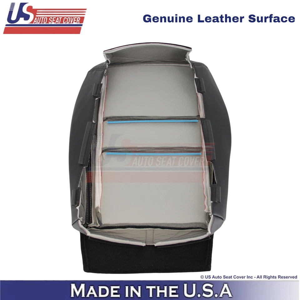 2011-2025 Fits Dodge Durango Genuine Leather Front Replacement Seat Covers Black - Image 3 of 4