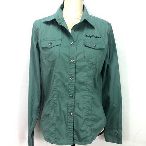 Teal Long Sleeve Denim Shirt Size 