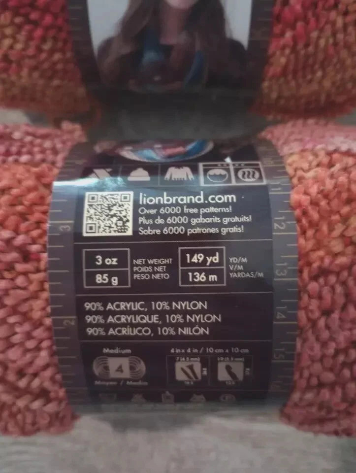 Hilo Crochet Tejido Marca León Texturas #4 Lote 2 Piezas Rayos de Sol Naranja Lote #74900 Nuevo Foto 2 de 2