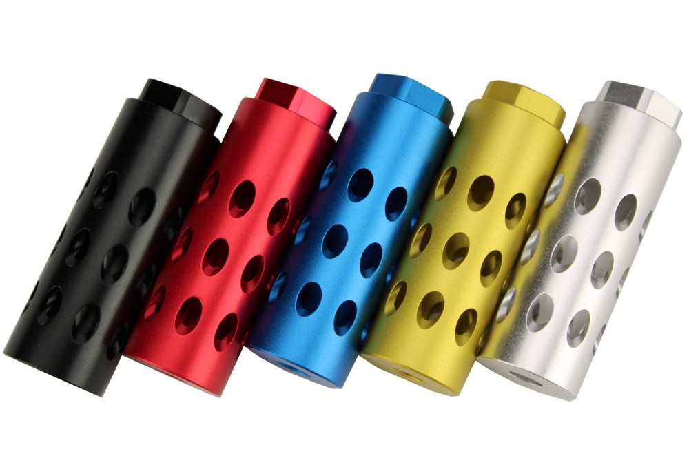 Anodized Aluminum 1/2x28 Muzzle Brake Compensator for .223 5.56 w/ Crush Washer