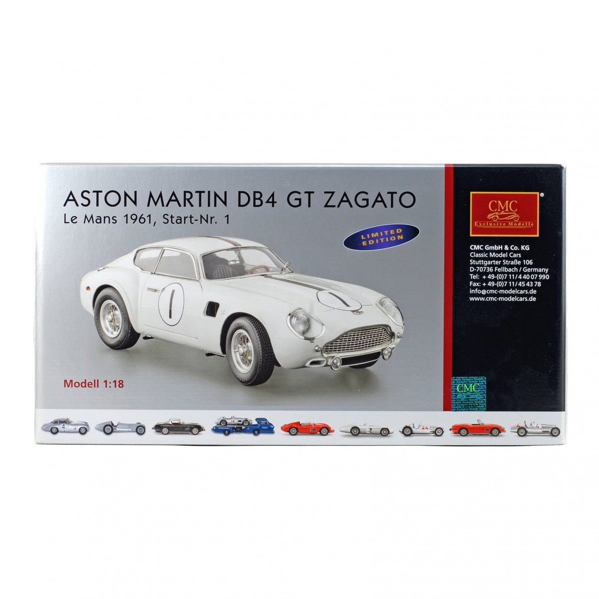 CMC 1:18 Aston Martin DB4 GT Zagato #1 Le Mans 1961 | eBay