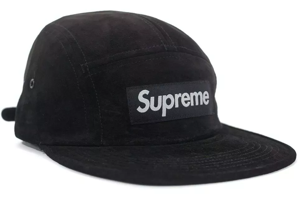 Casquette de camp en daim Supreme noire taille unique S/S 17