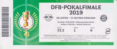 Ticket 23.5.2019 RB Leipzig FC Bayern München Pokalfinale Eintrittskarte Sammler