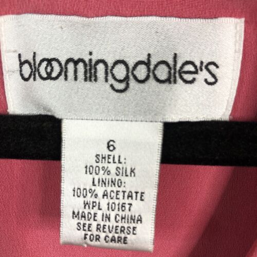 Bloomingdales Dress Womens 6 Pink 100% Silk Shift Elegant Wedding Event Career - Picture 4 of 19