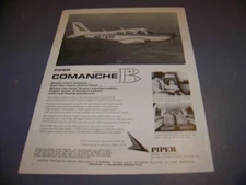 VINTAGE...1966 PIPER COMANCHE B ...1-PAGE SALES AD...RARE! (885T)