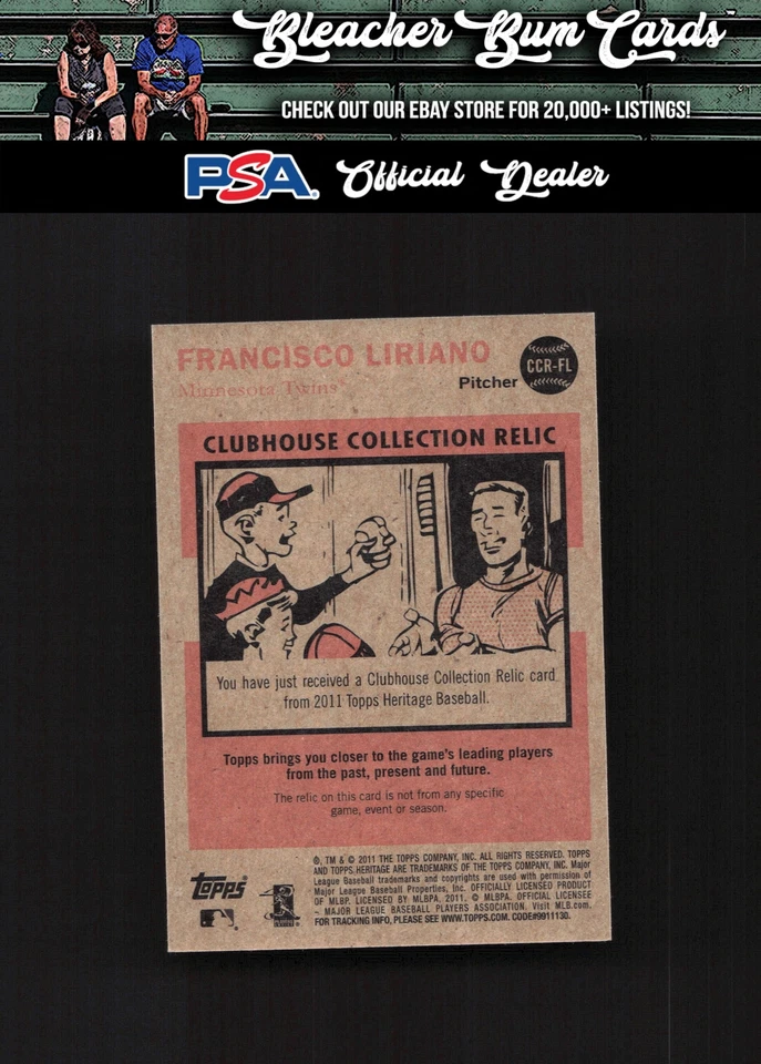 2011 Topps Heritage CCR-FL Francisco Liriano Clubhouse Collection Relics - Image 2 of 2