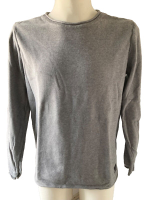 TOM TAILOR Pullover Strickpulli Gr. M hellgrau 100% Baumwolle