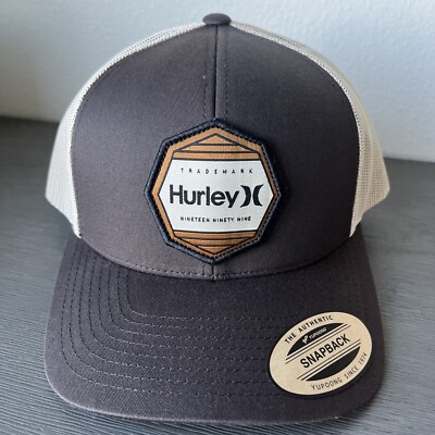 Hurley Pacific Pacific Patch 2.0 Hat Cap Brown Beige Mesh Snap Back NWT One Size
