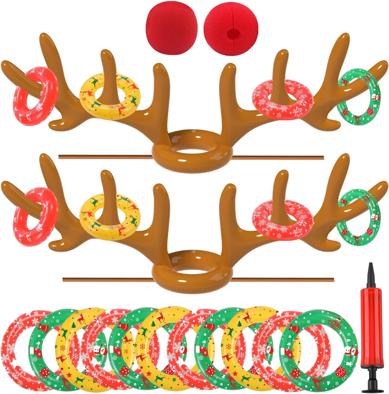 Christmas Games, Inflatable Reindeer Antler Ring Toss Game, Stocking Stuffers fo