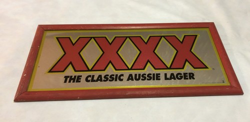 Specchio birra XXXX The Classic Aussie Lager - cornice in legno 16”x36”. Decorazione bar grotta uomo - Foto 5 di 20