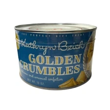Vintage Kathryn Beich Golden Crumbles Tin Key Wind Sealed Full NOS A