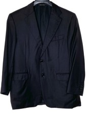CANALI Italy Black 2-Button Double Vented Blazer Suit Coat Jacket 50 40 Wedding