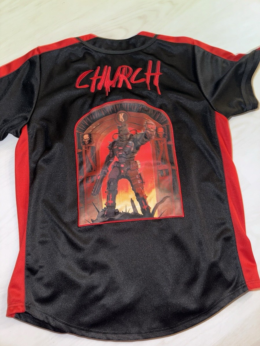 Kannibalen BTSM Jersey Tiger Sex Machine Church Baseball Shirt. Sz