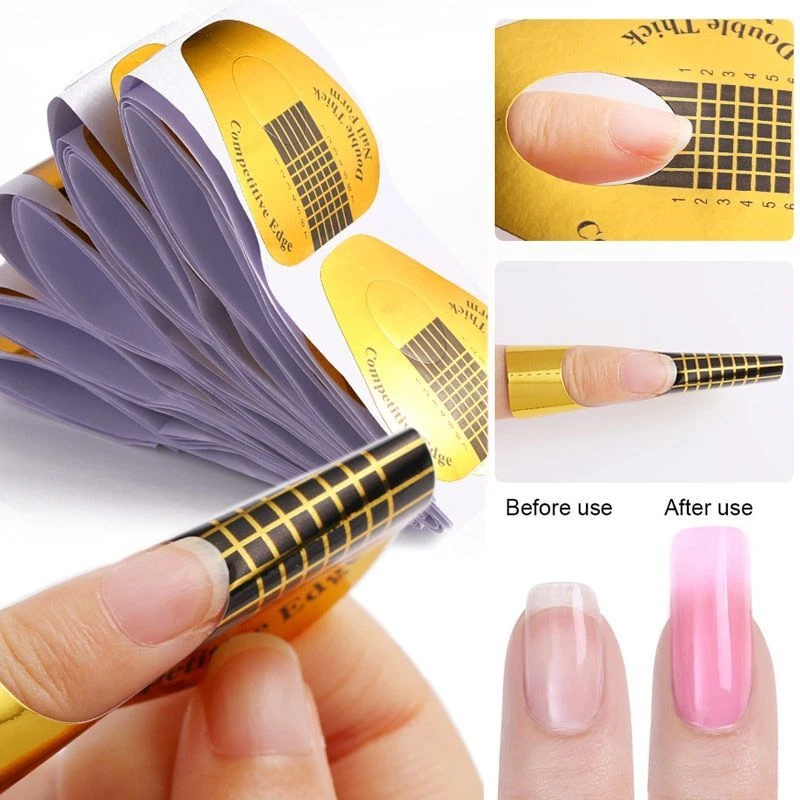 French Nail Form Tips - Nail Extension Guide Mold Manicure Accessories 100/20/10 - image 3 of 4