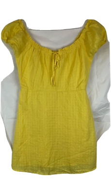 COPPER KEY Women's Mini Dress Fit & Flare Yellow 100% Cotton Lined Ruched  Back M | eBay
