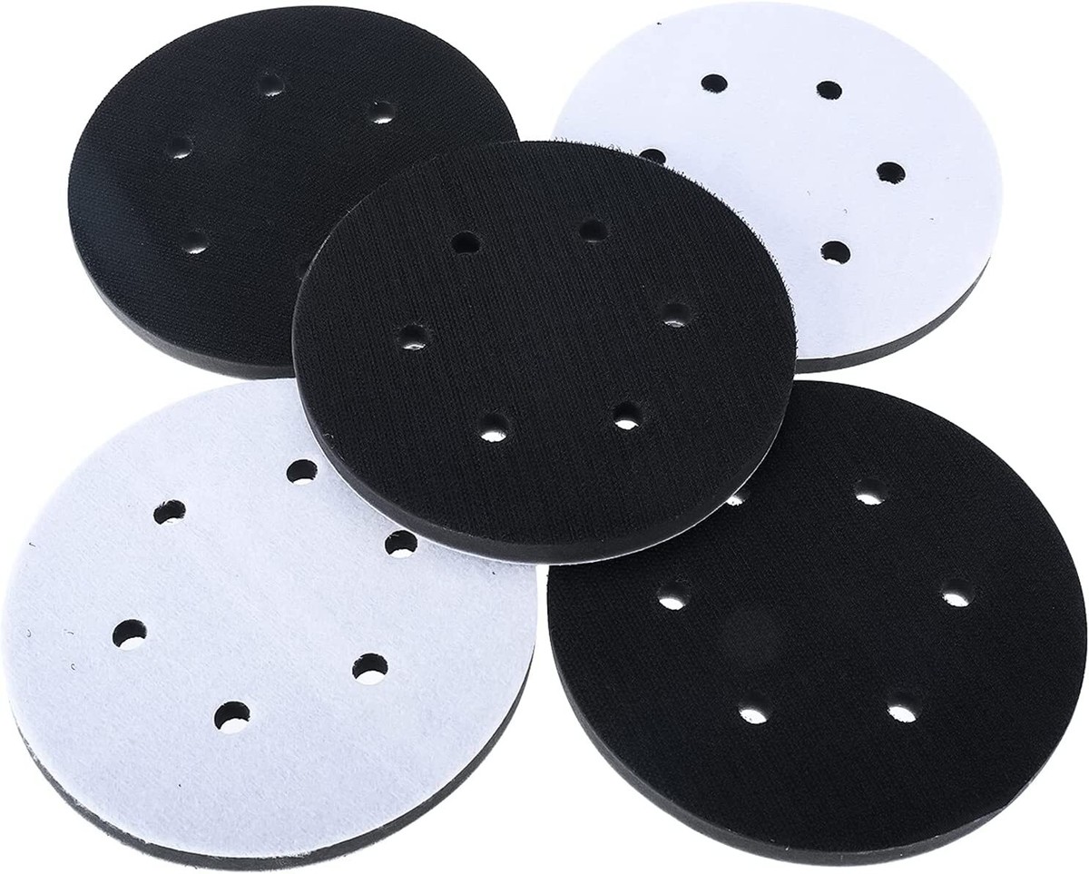 Professional 5 Packs Interface Pads, 5 Inch Hook And Loop Soft Density Sponge Cushion Buffer Backing Pad, Foam Sanding Interface Pads