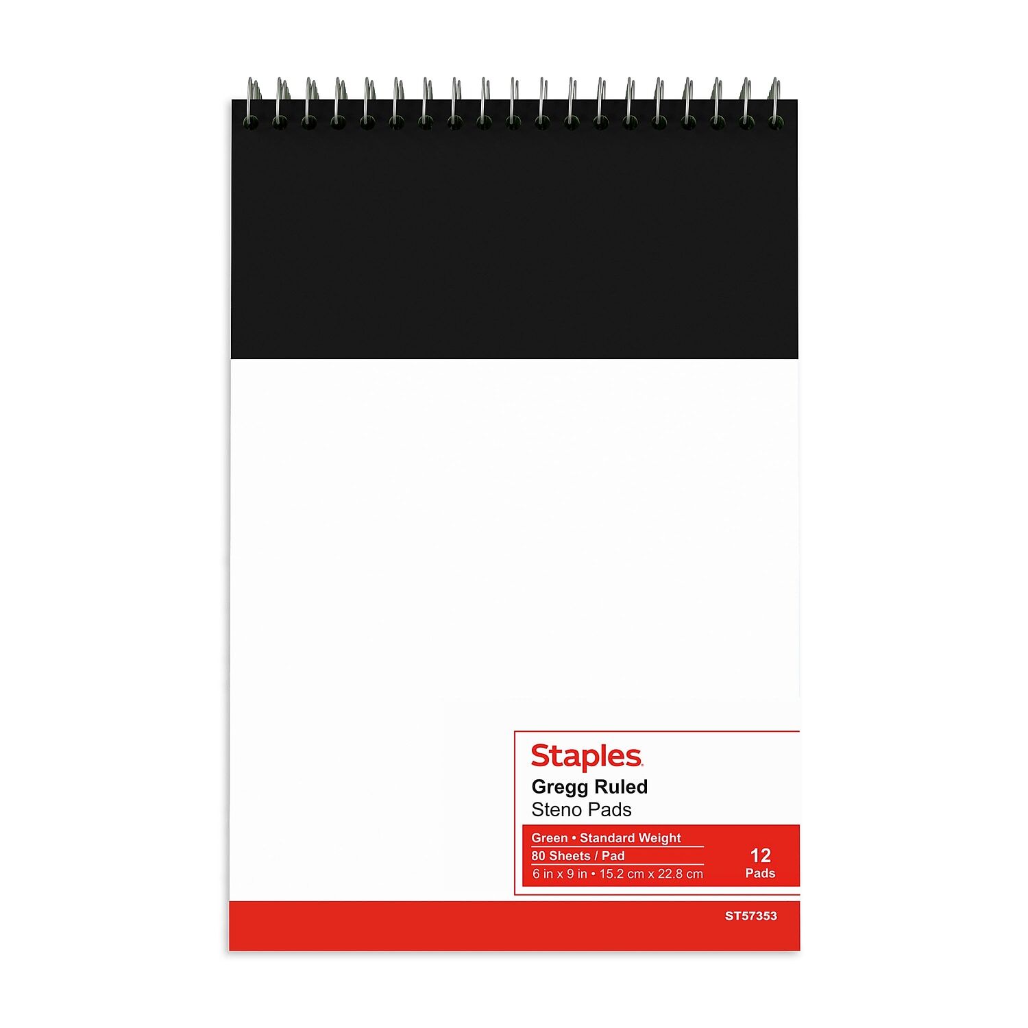Staples Steno Pads 6" x 9" Gregg Ruled Green 80 Sheets/Pad Dozen Pads/Pack eBay