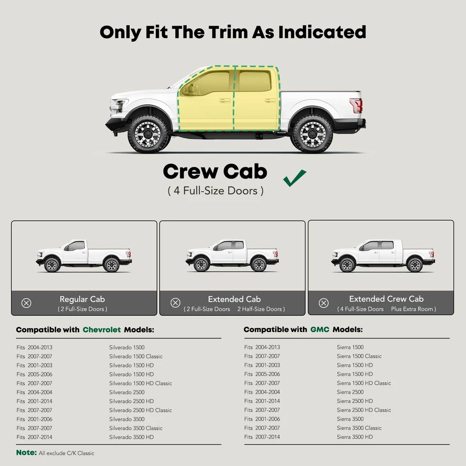Barras laterales rectas ovaladas de acero negro de 6 pulgadas para Chevy GMC 2001-2014 doble cabina Foto 2 de 4